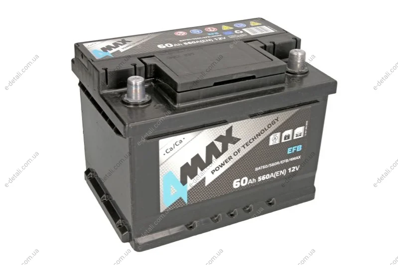 Аккумулятор START&STOP EFB 4MAX BAT60560REFB4MAX (фото 1)