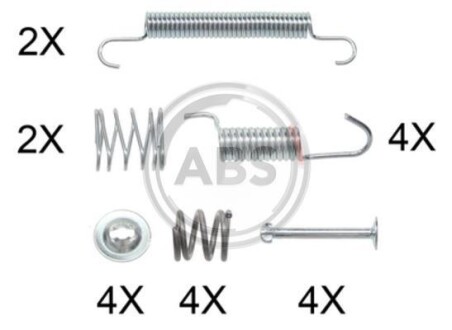 Монтажний к-кт гальмівних колодок A.B.S. 0899Q