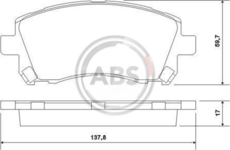 Тормозные колодки пер. Subaru Forester/Outback 97-03/Impreza 92-/Legacy 89-03 A.B.S. 36972 (фото 1)