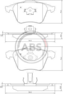 Тормозные колодки пер. S60/S80/V70/XC70/XC90 (98-14) A.B.S. 37344