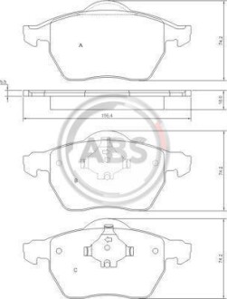 Гальмівні колодки дискові (1 к-т) A.B.S. 37514