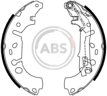 Колодка тормозов. барабан. OPEL CORSA D 1.0-1.4 06-, FIAT GRANDE PUNTO 1.3-1.4 05 - задн. (выр-во ABS) A.B.S. 9215