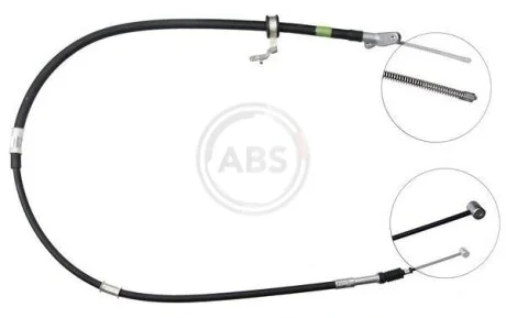 Трос ручного гальма зад. RAV 4 II 00-05 Л. (диск) (1425/1180) A.B.S. K19397