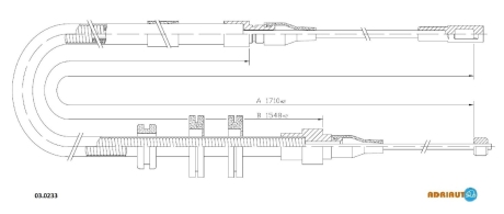 Трос остановочных тормозов ADRIAUTO 030233