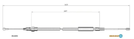 AUDI трос ручного гальма TT 98- 1610/1055 ADRIAUTO 03.0255