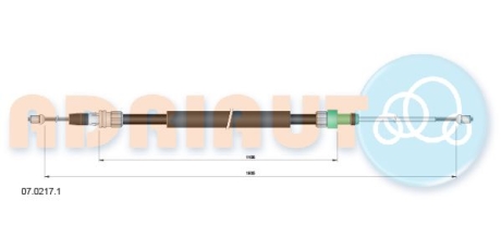 Трос остановочных тормозов ADRIAUTO 0702171