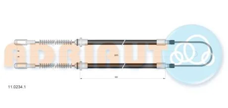 Трос тормозной FIAT Nuovo Daily 35.8 – 35.10 – 49.12R96- ADRIAUTO 1102341