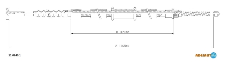 Трос остановочных тормозов ADRIAUTO 1102401