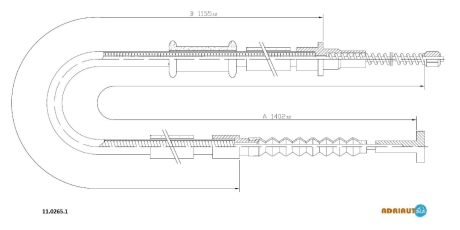 Трос остановочных тормозов ADRIAUTO 1102651