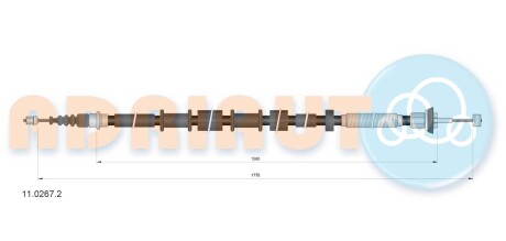 FIAT трос ручного гальма лів/прав 500L 12- ADRIAUTO 11.0267.2