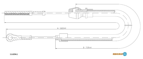 Трос остановочных тормозов ADRIAUTO 1102941