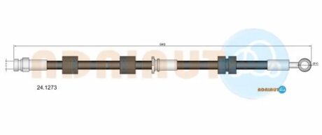 MITSUBISHI шланг гальмівний передн.лів.Outlander II,Citroen C4 Aircross,C-Crosser,Peugeot ADRIAUTO 24.1273