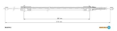 Трос остановочных тормозов ADRIAUTO 2802741