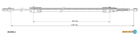 Трос остановочных тормозов ADRIAUTO 2802811