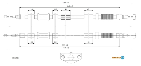 Трос остановочных тормозов ADRIAUTO 3302511