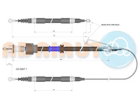 Трос остановочных тормозов ADRIAUTO 3302671