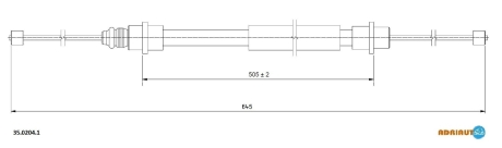 Трос остановочных тормозов ADRIAUTO 3502041