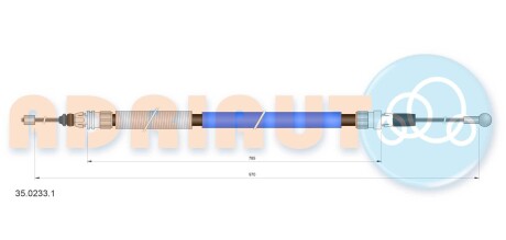 Трос остановочных тормозов ADRIAUTO 3502331