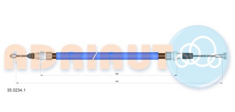 Трос ручного гальма лів./пр. PEUGEOT 3008, CITROEN C4 II ADRIAUTO 35.0234.1