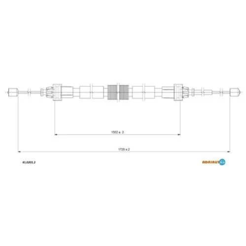 Трос ручного тормоза Renault Duster задний (выр-во Adriauto) ADRIAUTO 41.0201.2 (фото 1)