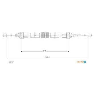Трос ручного тормоза Renault Duster задний (выр-во Adriauto) ADRIAUTO 41.0201.2