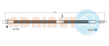 Шланг гальмівний передн. прав. SUZUKI Grand Vitara 1.6 08- ADRIAUTO 48.1253 (фото 1)
