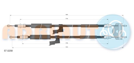 Трос зупиночних гальм ADRIAUTO 57.0258