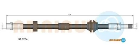 VOLVO шланг гальм. передн. C70/S40/V50 04- (15" диск) ADRIAUTO 57.1234