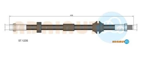 VOLVO шланг гальм. передн. C70/S40/V50 04- (16" диск) ADRIAUTO 57.1235