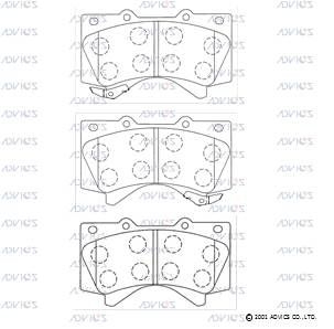 Колодки передние AISIN Land Cruiser 200, Lexus LX570, Tundra, Sequoia Advics A1N156 (фото 1)