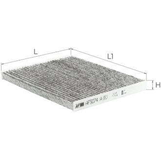 Фильтр салона Hyundai Tucson 04-10/ix35 10-/Ioniq 19-19/Kia Sportage 04-/Niro 17- (угольный) ALPHA FILTER AF5074A