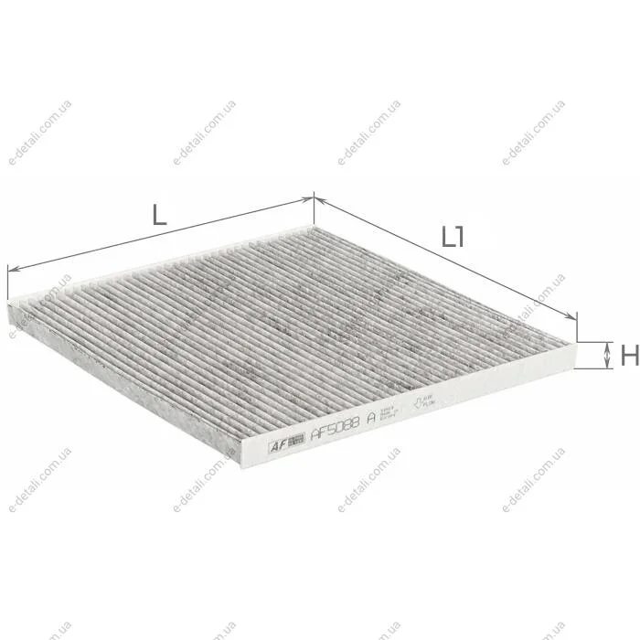 Фільтр салону (з актом вугіллям) Nissan Murano 2,5-3,5L 08-, Teana 2,5-3,5L 08- Альфа ALPHA FILTER AF5088a (фото 1)