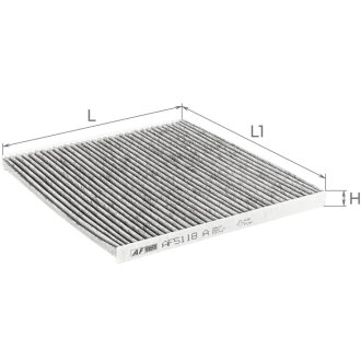 Фильтр салона Hyundai Santa Fe 05-/Sonata 09-/Kia Optima 12- (угольный) ALPHA FILTER AF5118A