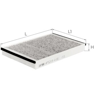 Фільтр салону Tesla Model S 12- (вугільний) 30x157x250 ALPHA FILTER AF5219a