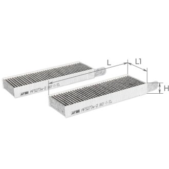 Фільтр салону к-т 2 шт ALPHA FILTER AF5273a-2