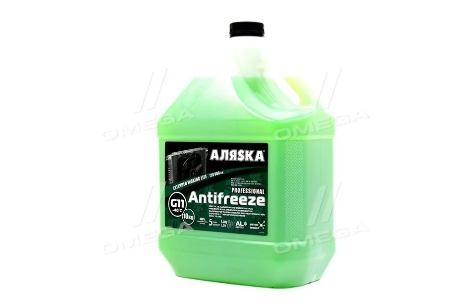 Антифриз АЛЯSКА ANTIFREEZE-40 (зеленый) Канистра10л/9,83кг АЛЯSKA 5523 (фото 1)