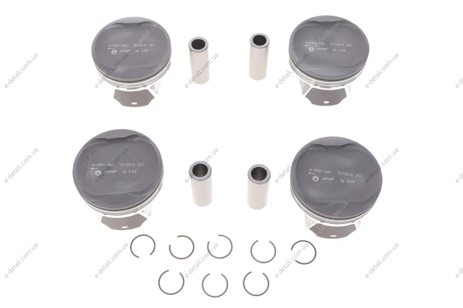 Поршень Ravon R2 1.2 15- (70.75mm/+0.25) (к-кт 4 шт) AMP PX-RAV-4A-5901-025 (фото 1)