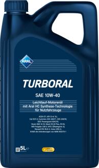 Олива моторна Turboral 10W-40 5л ARAL 10W40 TU 5L