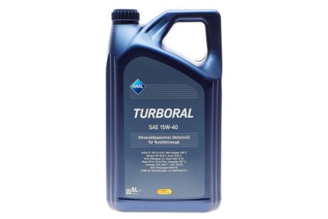Олива 15W40 Turboral (5L) (MB 228.3/MB 229.1Renault RVI RLD-2/MAN M 3275-1) ARAL AR-15F45B