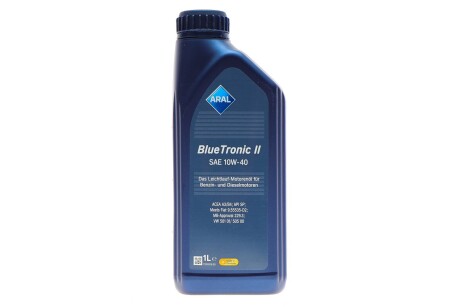 Масло 10W40 Blue Tronic II (1L) (VW501 00/505 00/MB 229.3) ARAL AR-15F46E (фото 1)
