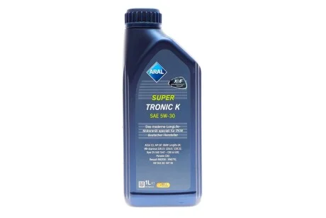 Масло 5W30 Super Tronic K (1L) (VW504 00/507 00/MB229.51/229.31/229.52/BMW Longlife-04) ARAL AR-15F475