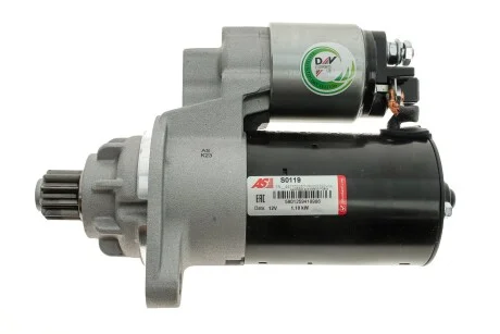 Стартер Audi A3/VW Golf/Sharan/Skoda Octavia/Seat Alhambra/Leon/Toledo 1.8 T-2.0 95-10 (1.1kw)(z=10) AS S0119