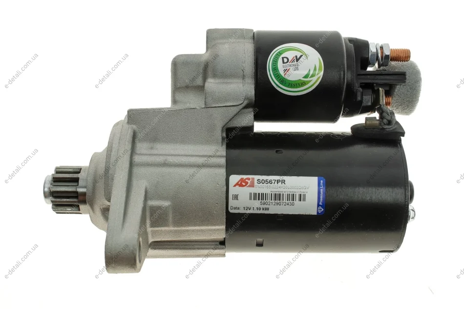 Стартер Audi A3/Q3/VW Passat 1.8/2.0 12- (12V/1.1kw) (z=11) AS S0567PR (фото 1)