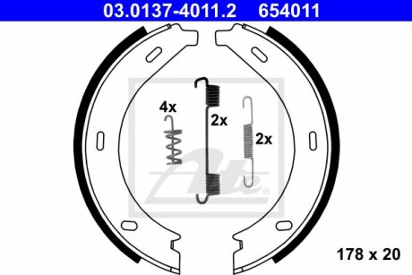 Гальмівні колодки, барабанні ATE 03013740112