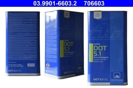 Жидкость тормозная Super DOT 5.1 (5L) ATE 03990166032