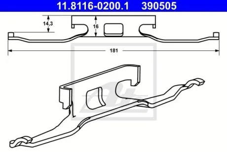 Планка суппорта (переднего) прижимная MB Sprinter/Vito/VW LT (Ate) ATE 11811602001