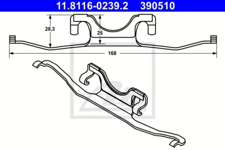 Планка суппорта (переднего) прижимная BMW 5 (E39) 96-04 (Ate) ATE 11811602392