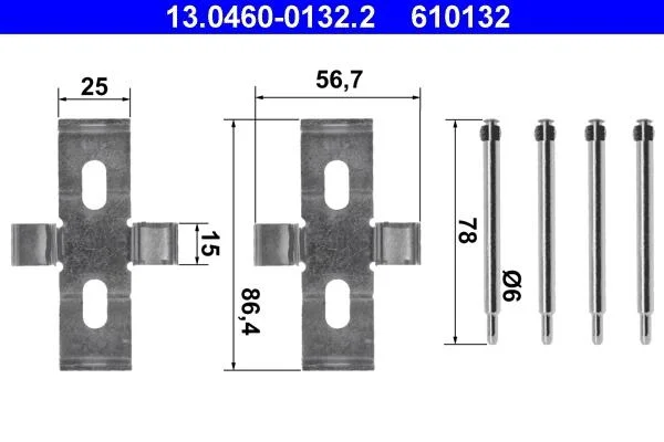 Комплектующие для тормозных колодок ATE 13046001322 (фото 1)