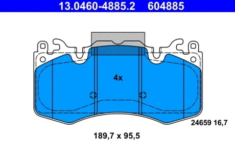 Колодки тормозные (передние) Land Rover Range Rover III/IV 02-/Range Rover Sport 05-/Discovery V 16- ATE 13046048852