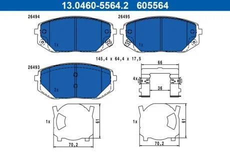 Гальмівні колодки, дискові ATE 13046055642